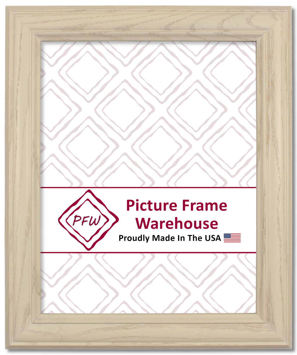 1-339-1025 - White Wash, 1 ¼", Solid Hardwood Ready-Made Frame