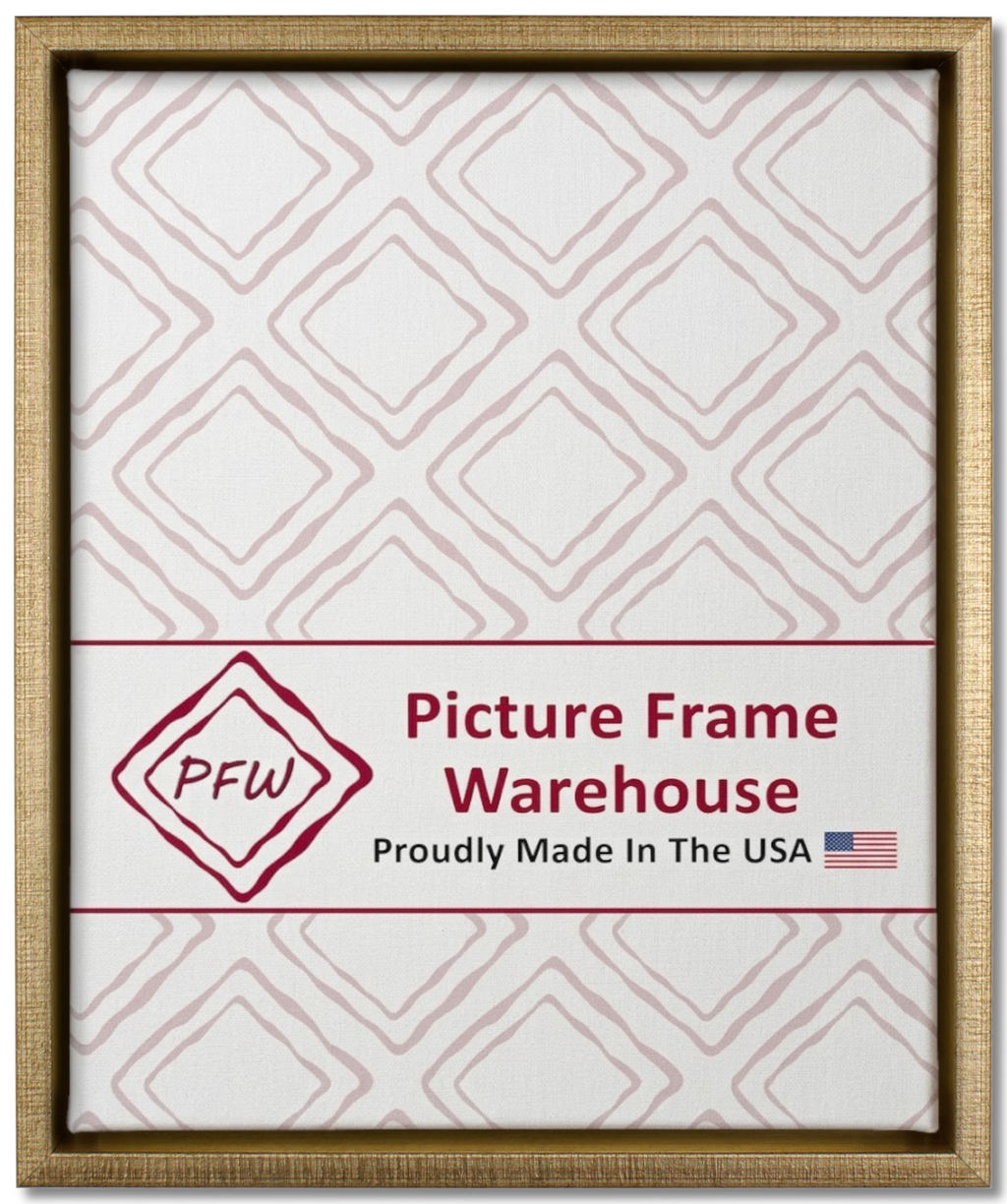 1636 - Antiqued Champagne Gold, ⅜", Poly Ready-Made Floater Frame