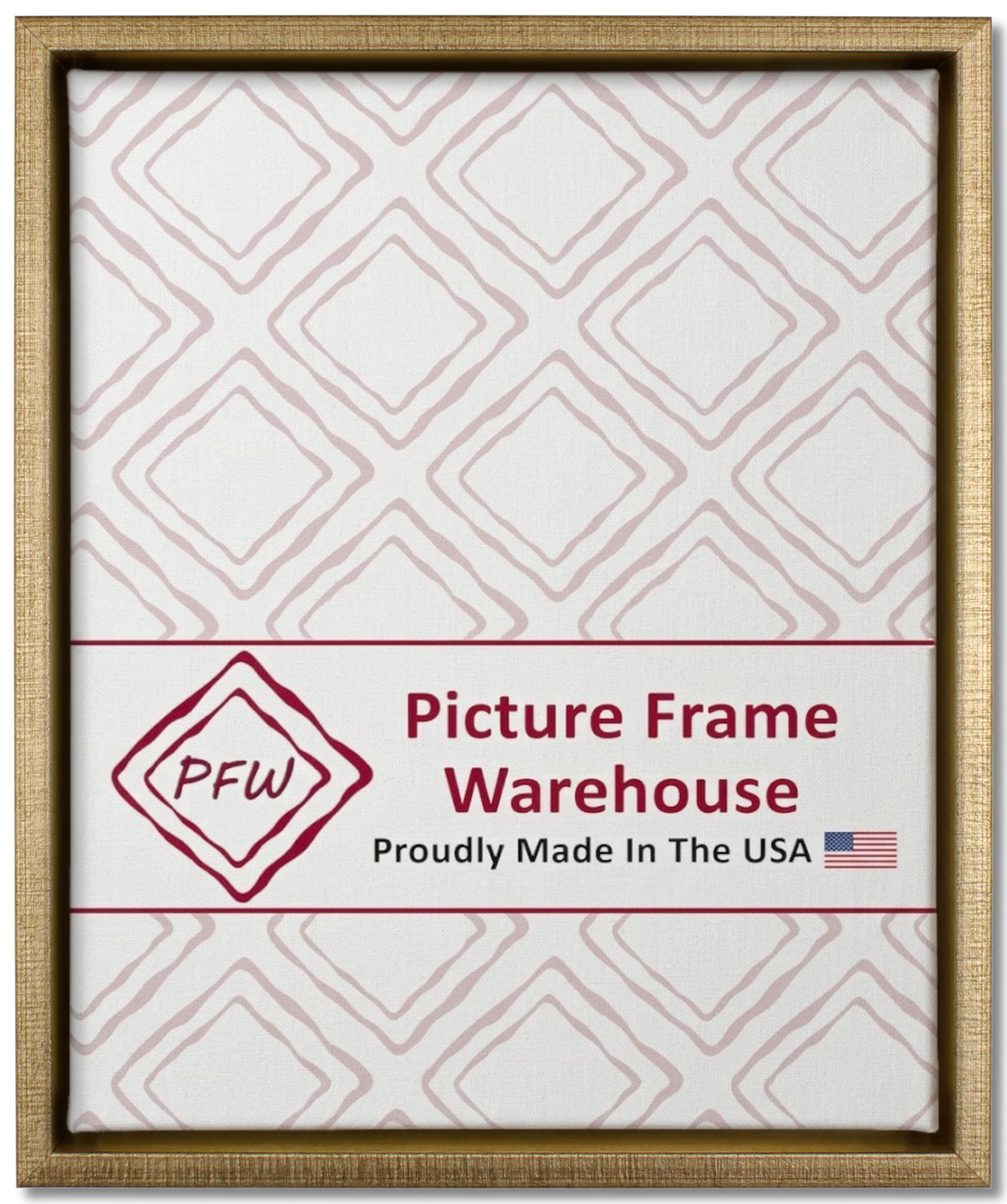 1636 - Antiqued Champagne Gold, ⅜", Poly Ready-Made Floater Frame
