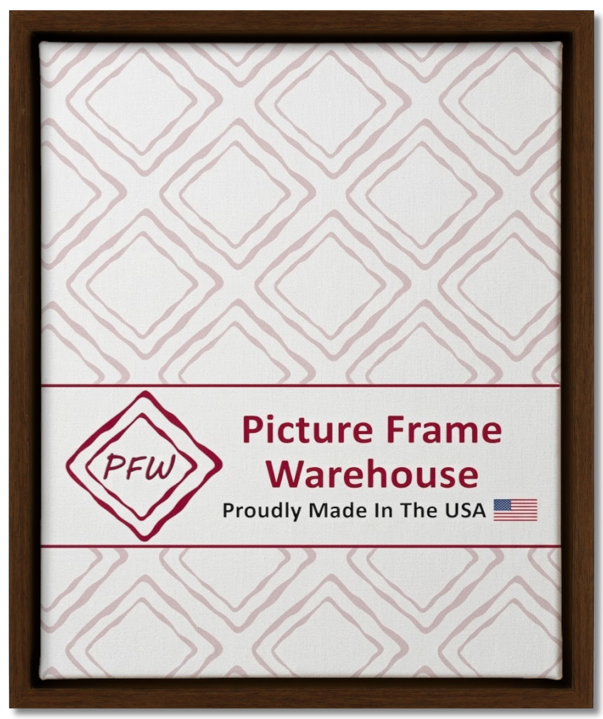 1655 - Walnut, ⅜", Poly Ready-Made Floater Frame