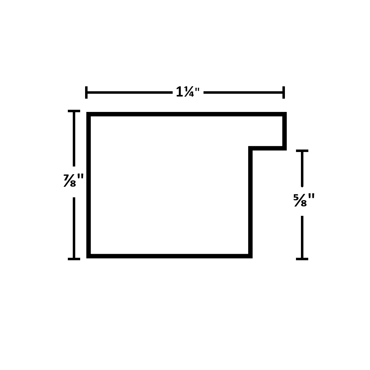 3114 - Satin Black, 1 ¼", Wood Ready-Made Frame