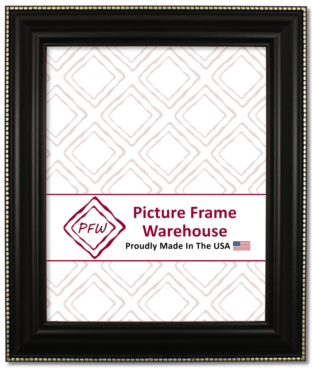 312-551 - Black With Silver Bead, 1 ½", Solid Wood Ready-Made Frame