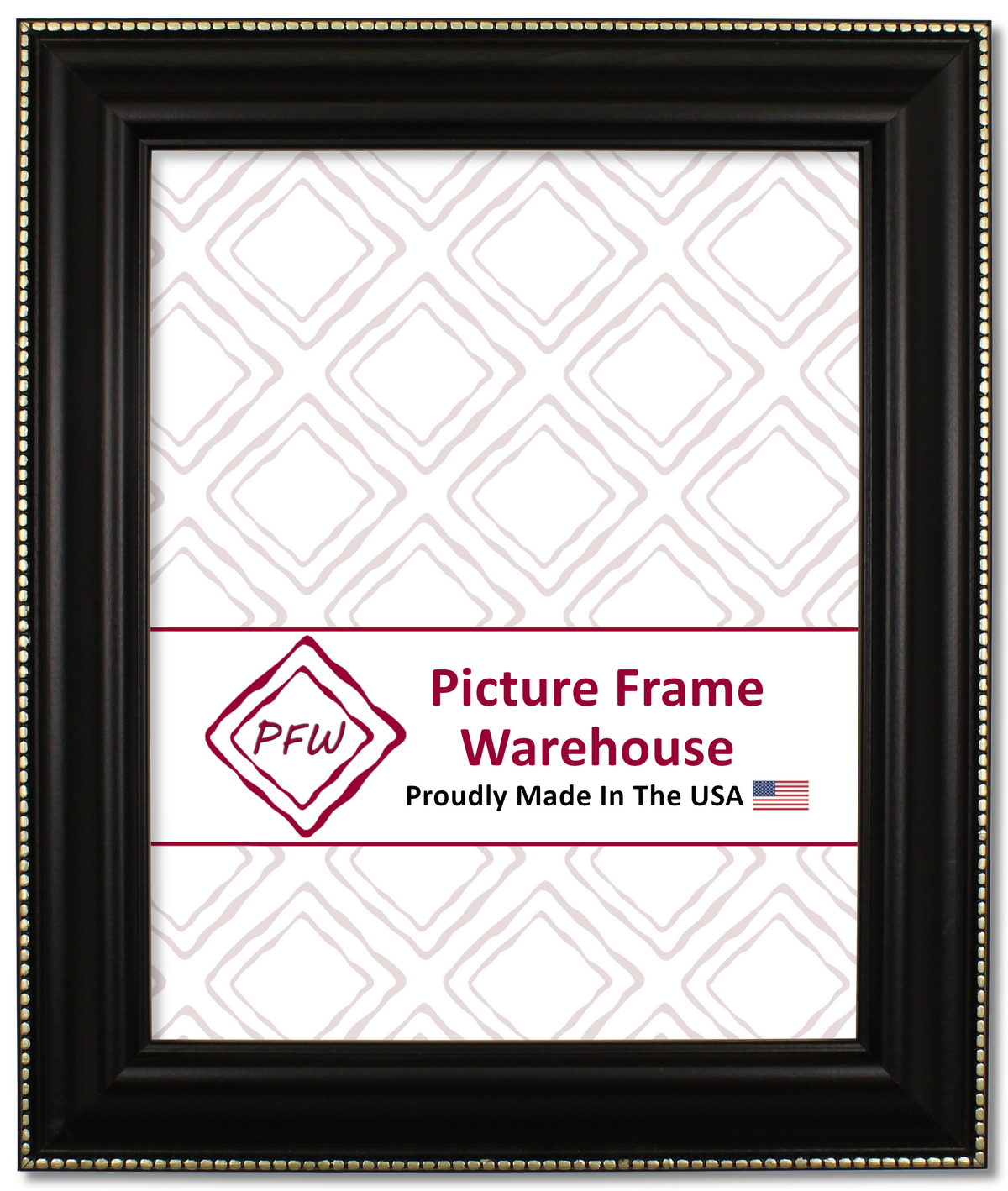 312-551 - Black With Silver Bead, 1 ½", Solid Wood Ready-Made Frame