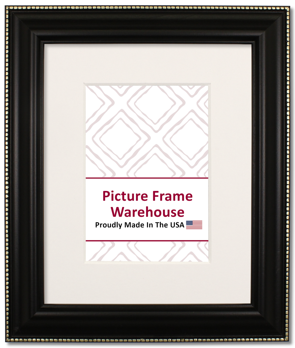 312-551 - Black With Silver Bead, 1 ½", Solid Wood Ready-Made Frame