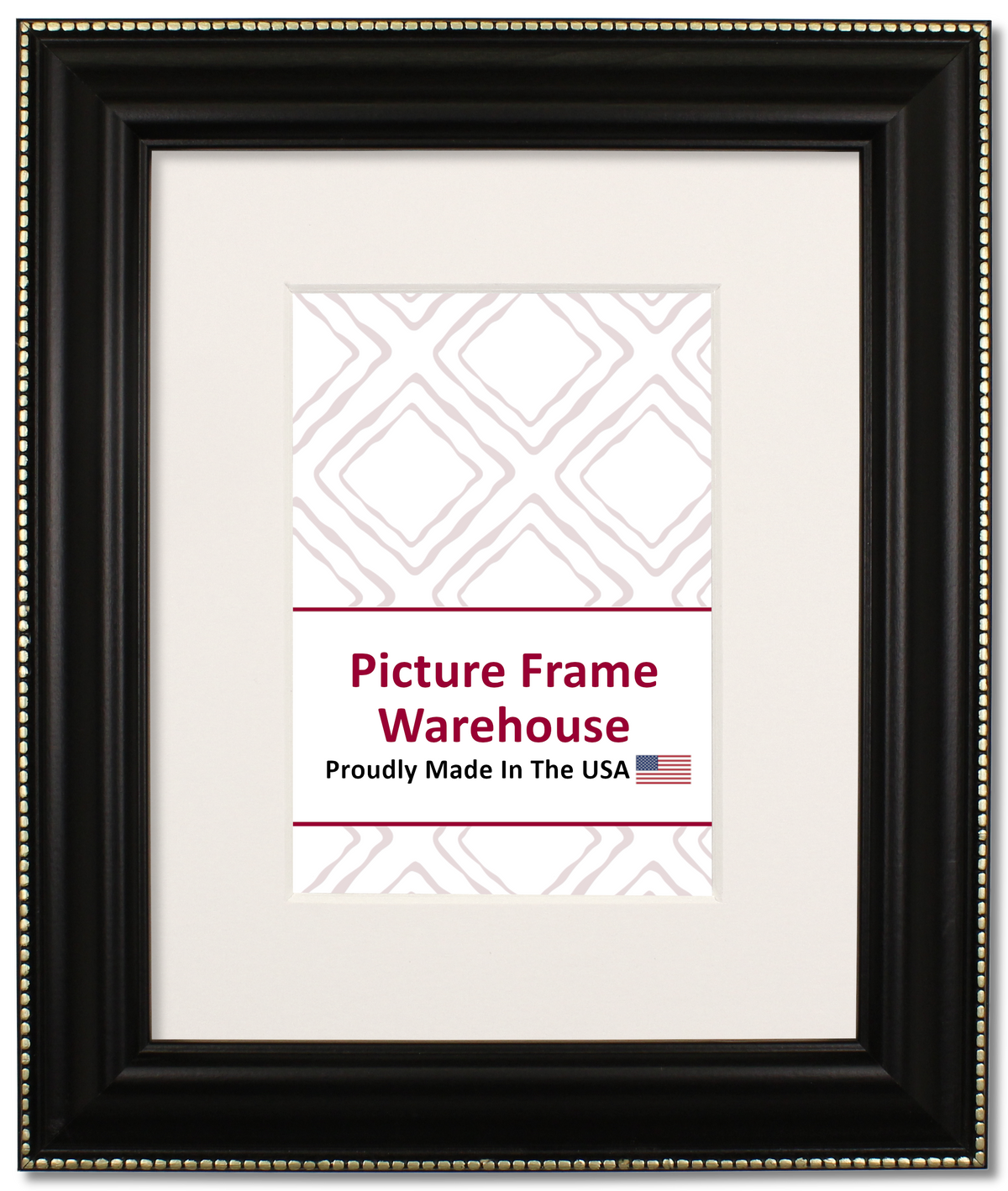 312-551 - Black With Silver Bead, 1 ½", Solid Wood Ready-Made Frame