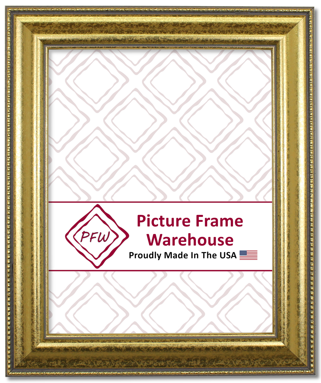 312-652 - Mottled Gold, 1 ½", Solid Wood Ready-Made Frame