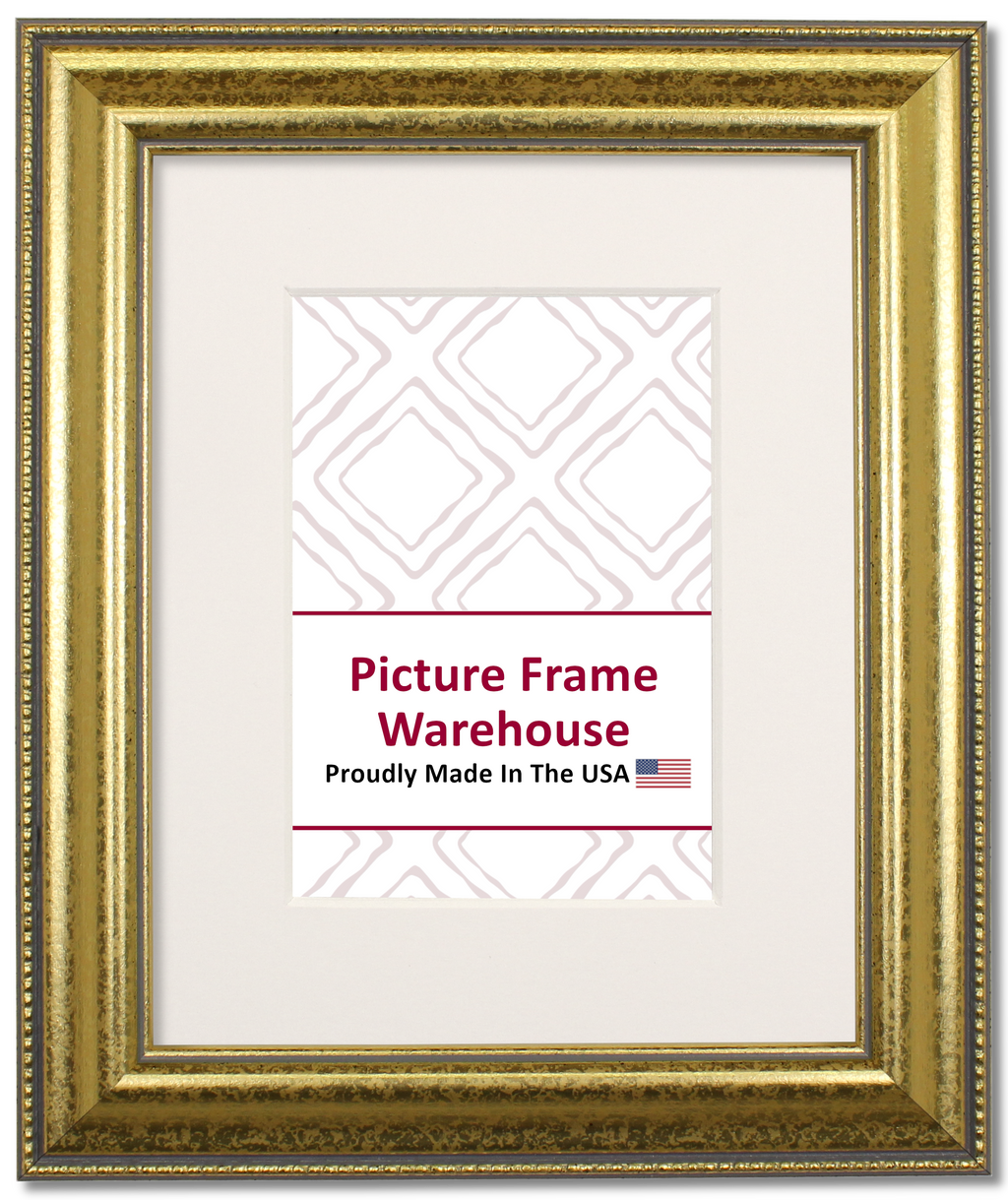 312-652 - Mottled Gold, 1 ½", Solid Wood Ready-Made Frame