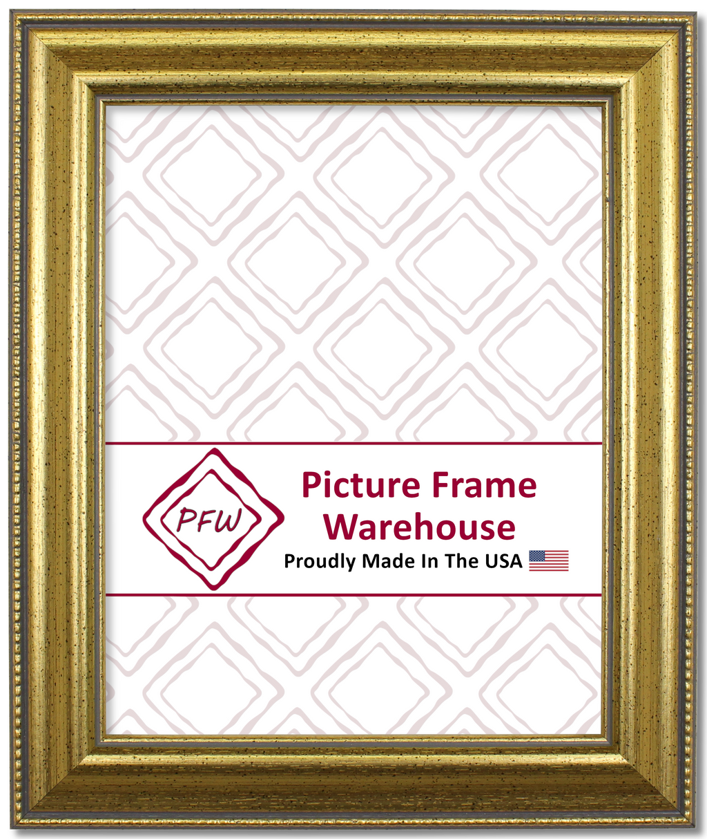 312-654 - Antiqued Gold, 1 ½", Solid Wood Ready-Made Frame