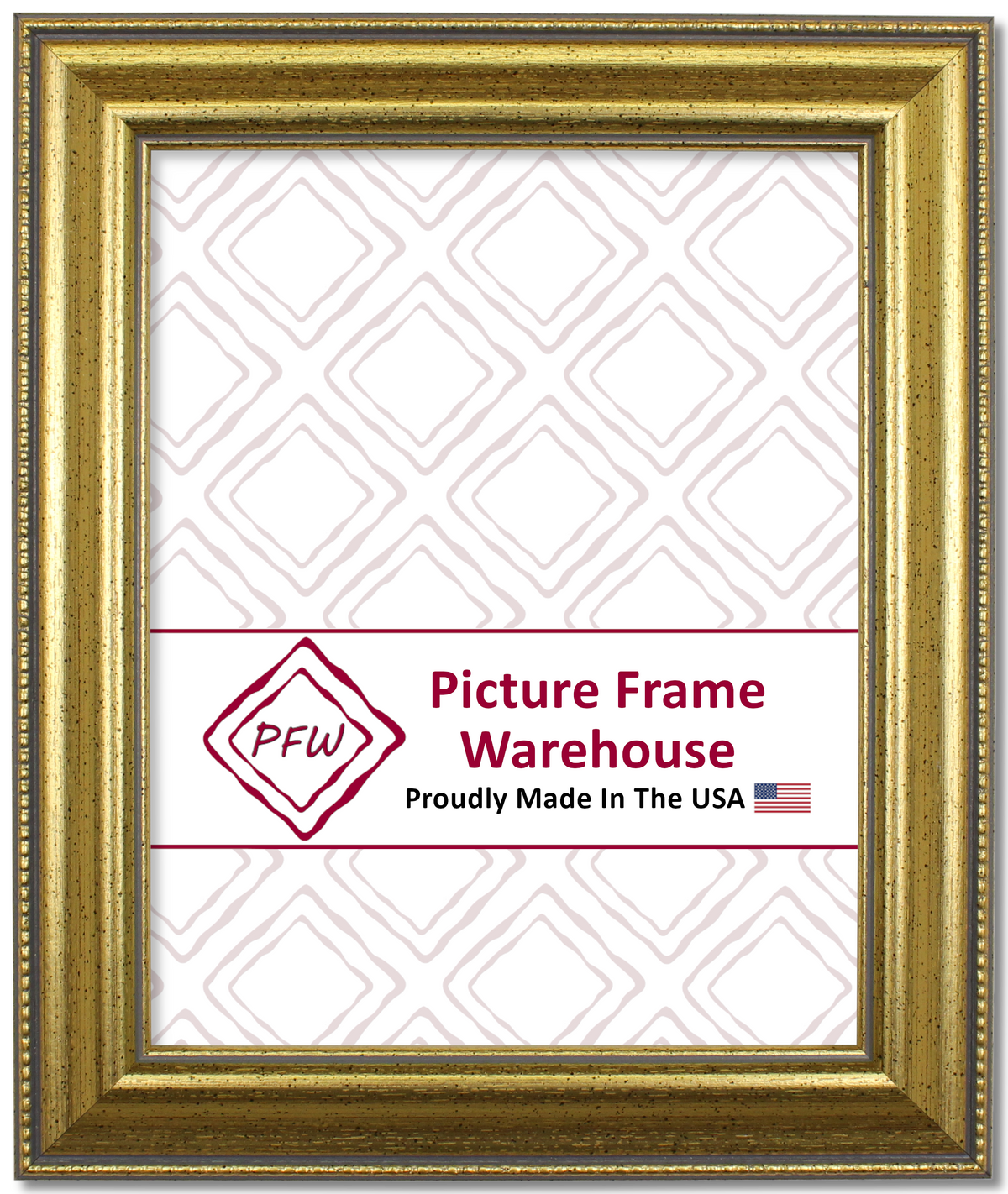312-654 - Antiqued Gold, 1 ½", Solid Wood Ready-Made Frame