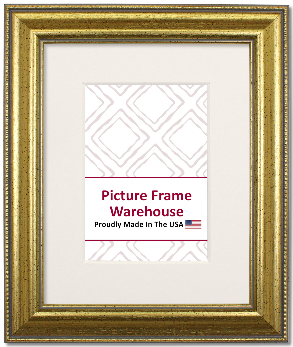 312-654 - Antiqued Gold, 1 ½", Solid Wood Ready-Made Frame