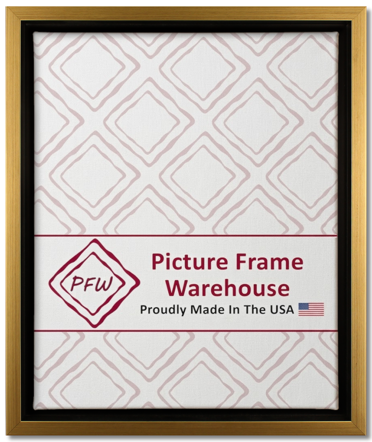 343-10 - Antiqued Gold With Black Side, ⅜", Wood Ready-Made Floater Frame