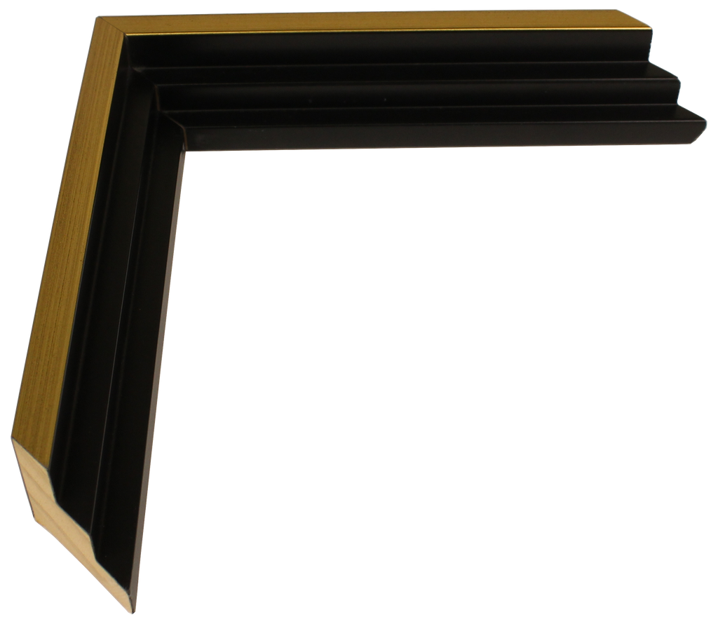 343-10 - Antiqued Gold With Black Side, ⅜", Wood Floater Moulding