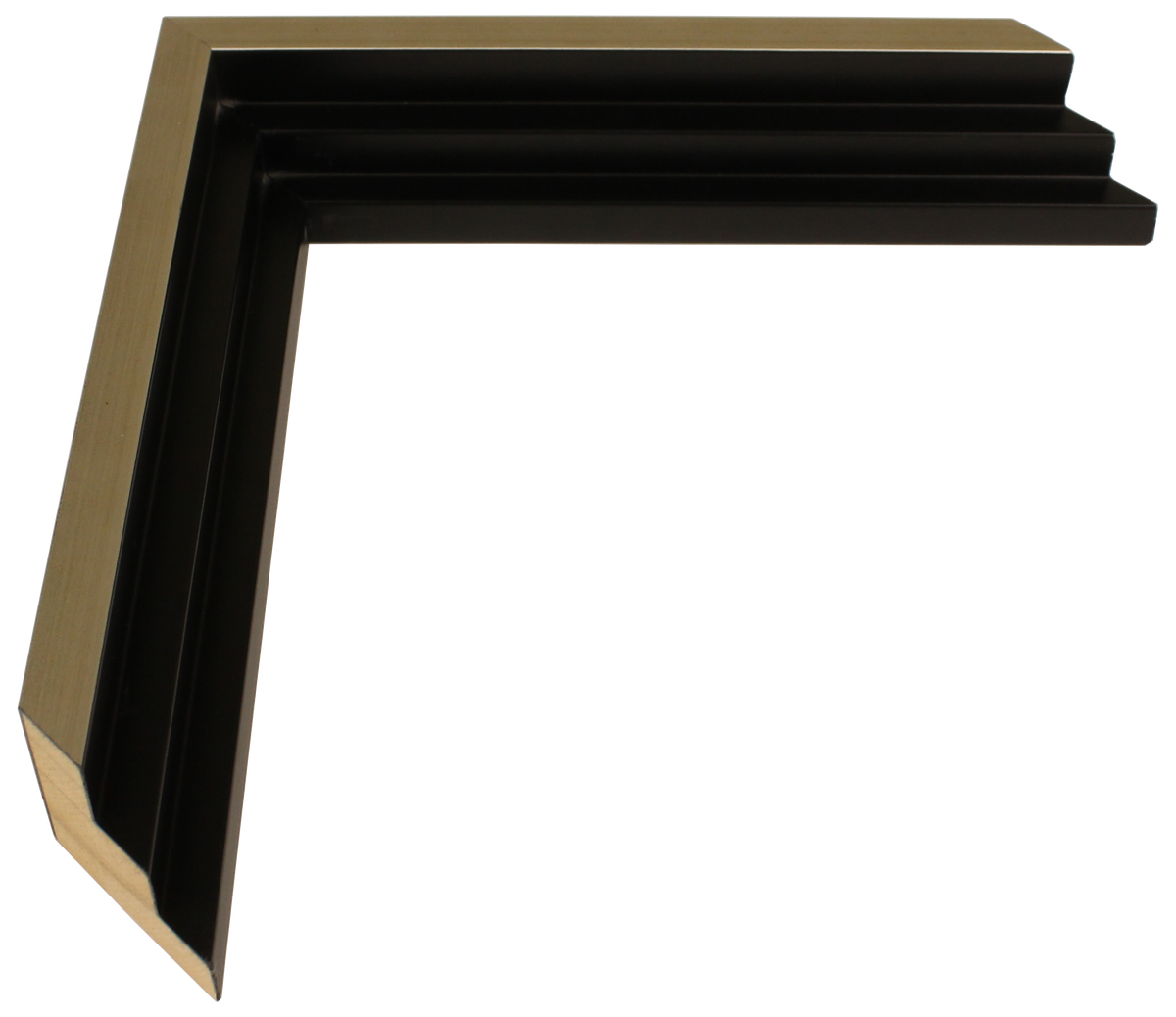 343-23 - Antiqued Silver With Black Side, ⅜", Wood Ready-Made Floater Frame
