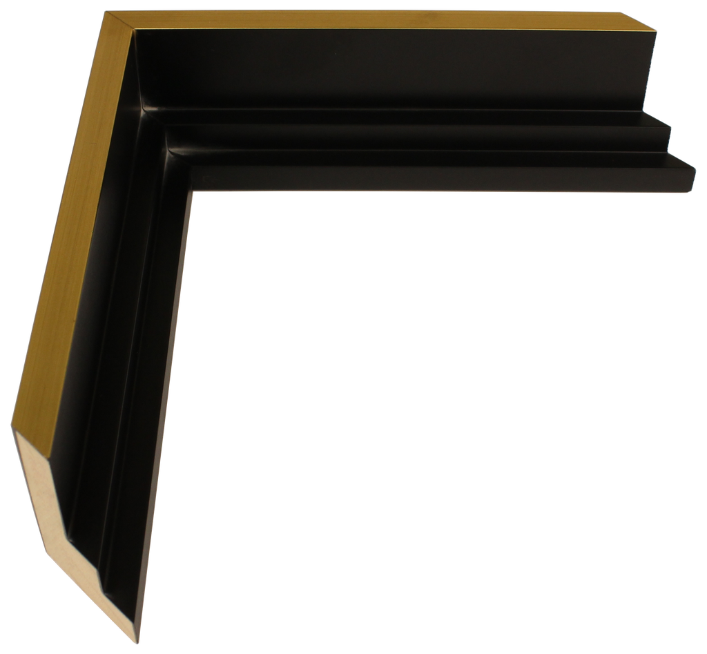 344-10 - Antiqued Gold With Black Side, ⅜", Wood Floater Moulding