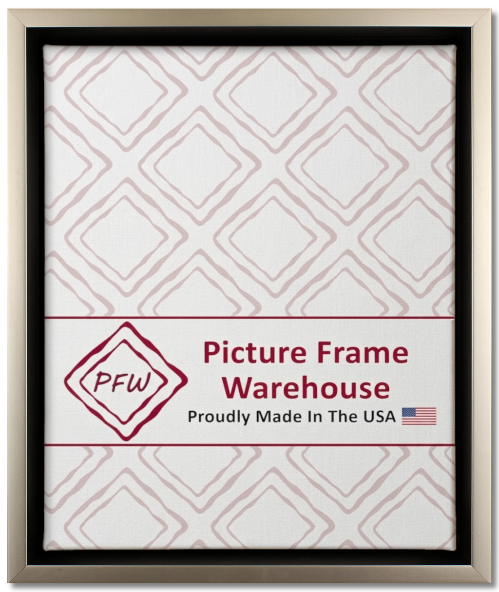 344-23 - Antiqued Silver With Black Side, ⅜", Wood Ready-Made Floater Frame