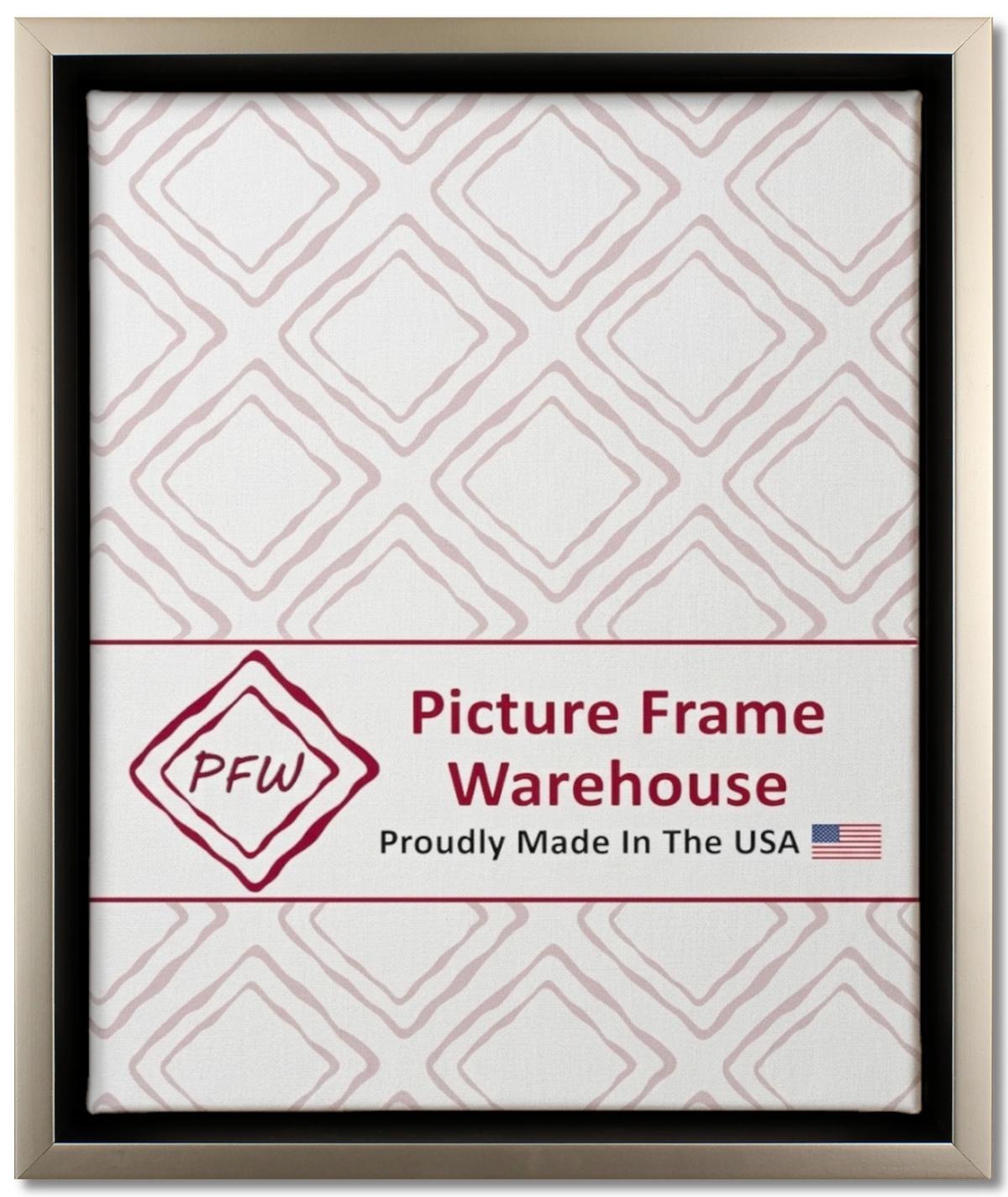 344-23 - Antiqued Silver With Black Side, ⅜", Wood Ready-Made Floater Frame