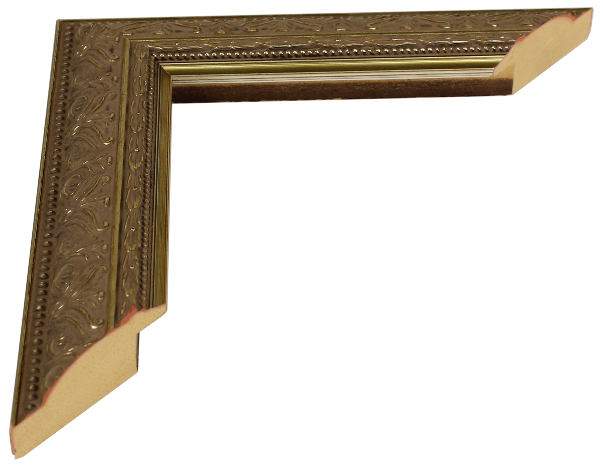 419525 - Embossed Champagne Gold, 1 ⅞", Solid Wood Moulding