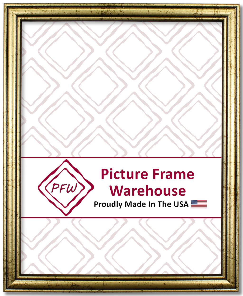 45-672 - Antiqued Gold With Black Accent, ¾", Solid Wood Ready-Made Frame