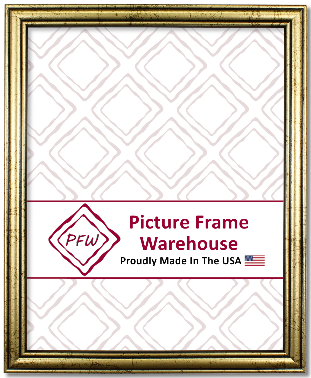 45-672 - Antiqued Gold With Black Accent, ¾", Solid Wood Ready-Made Frame