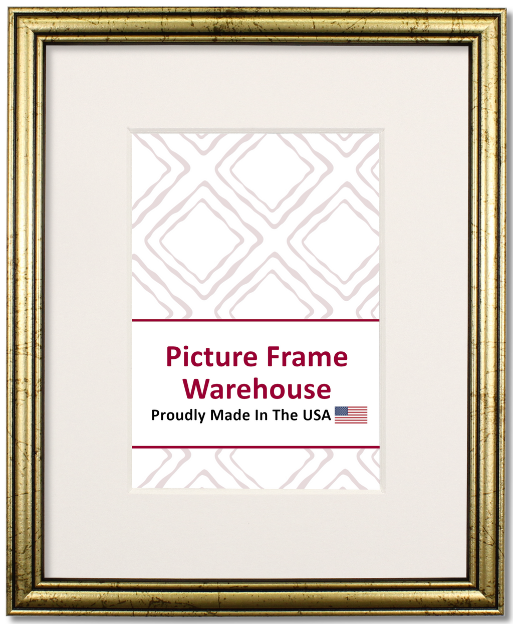 45-672 - Antiqued Gold With Black Accent, ¾", Solid Wood Ready-Made Frame