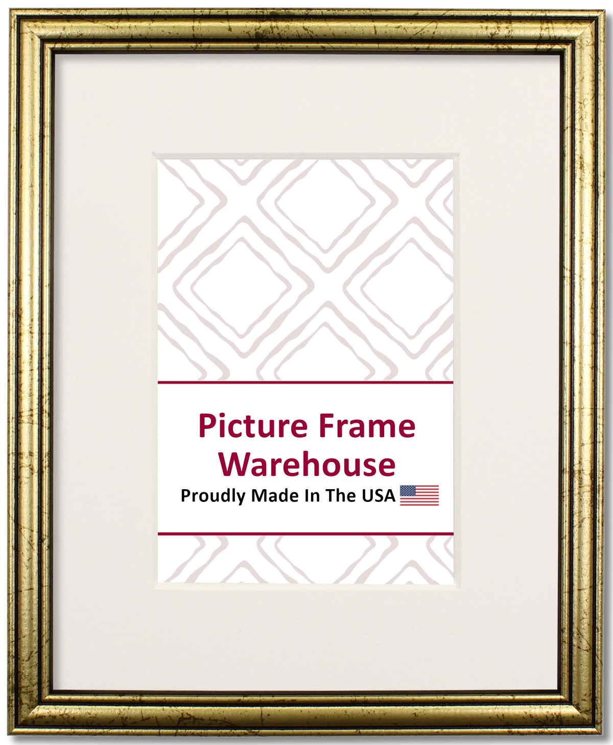 45-672 - Antiqued Gold With Black Accent, ¾", Solid Wood Ready-Made Frame
