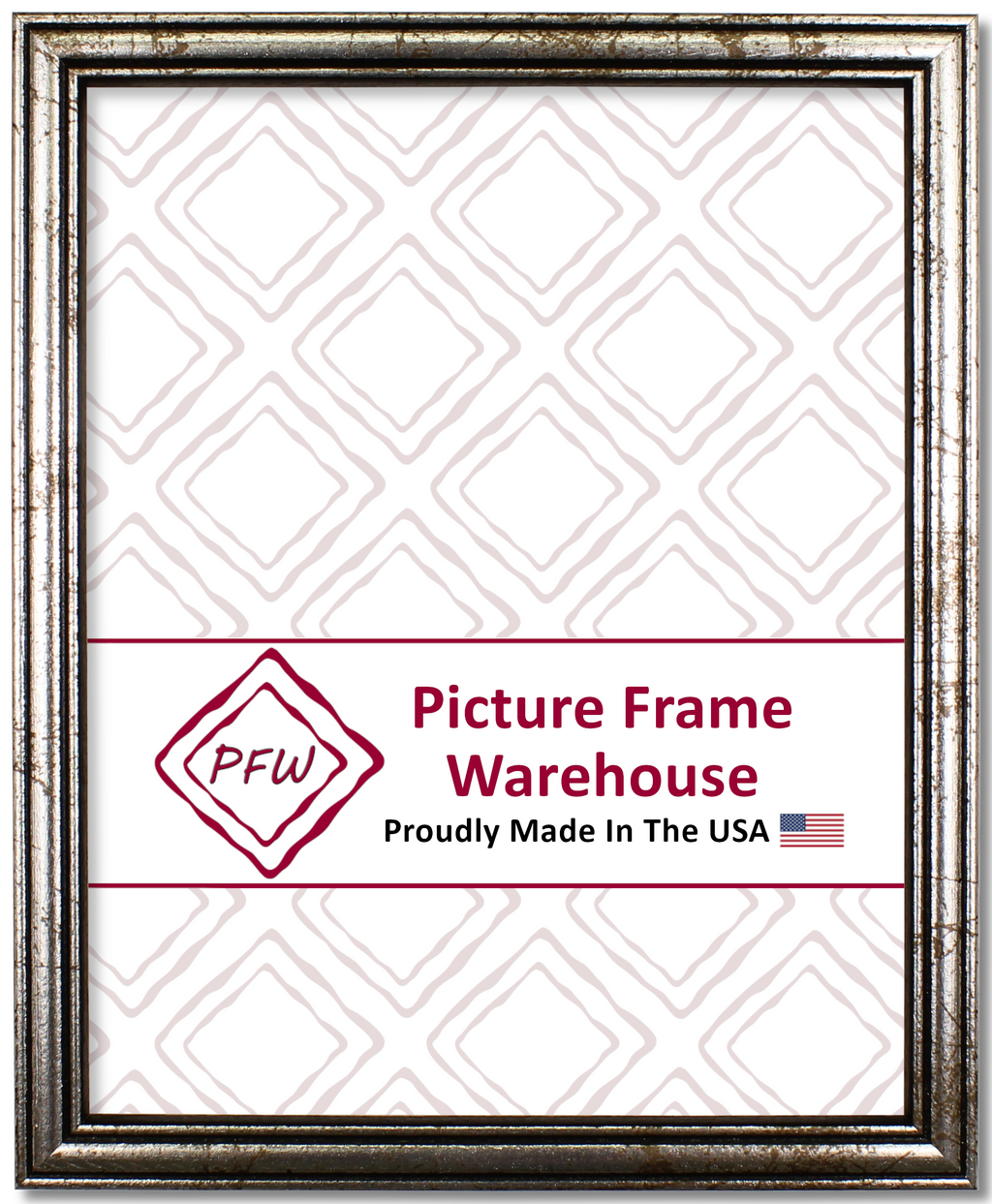 45-678 - Antiqued Silver With Black Accent, ¾", Solid Wood Ready-Made Frame
