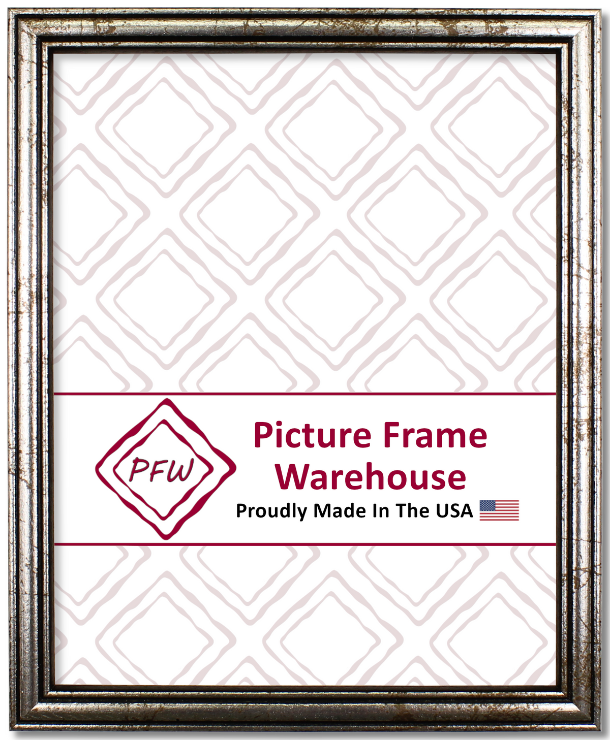 45-678 - Antiqued Silver With Black Accent, ¾", Solid Wood Ready-Made Frame