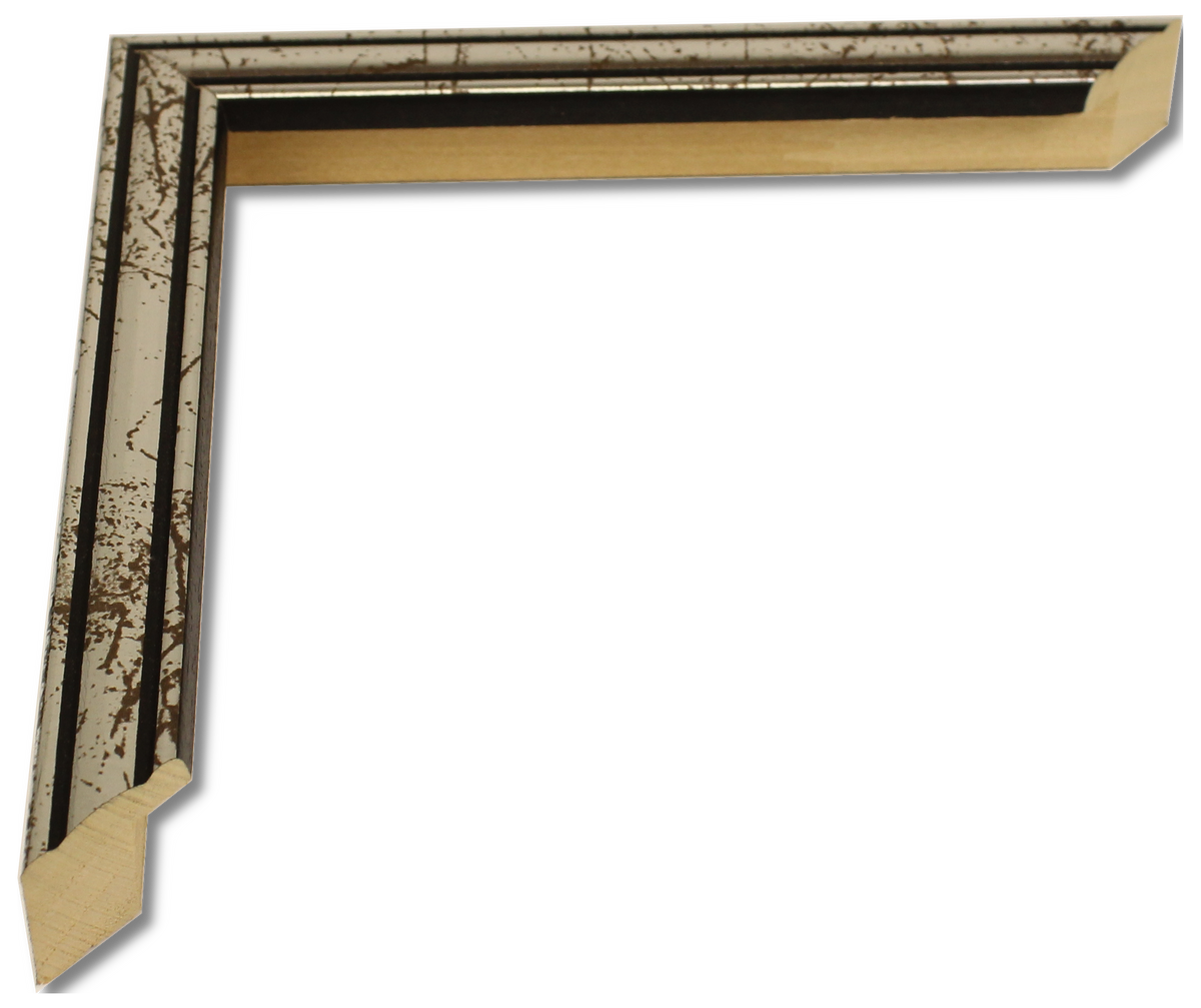 45-678 - Antiqued Silver With Black Accent, ¾", Solid Wood Moulding