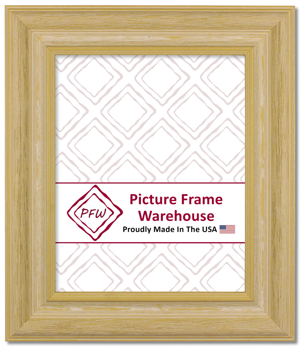 504109 - Distressed White Wash, 2", Solid Wood Ready-Made Frame
