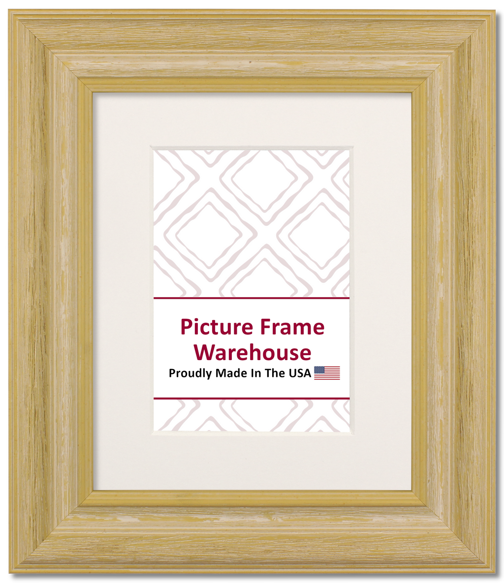 504109 - Distressed White Wash, 2", Solid Wood Ready-Made Frame