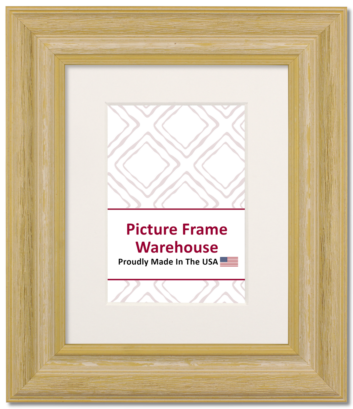 504109 - Distressed White Wash, 2", Solid Wood Ready-Made Frame