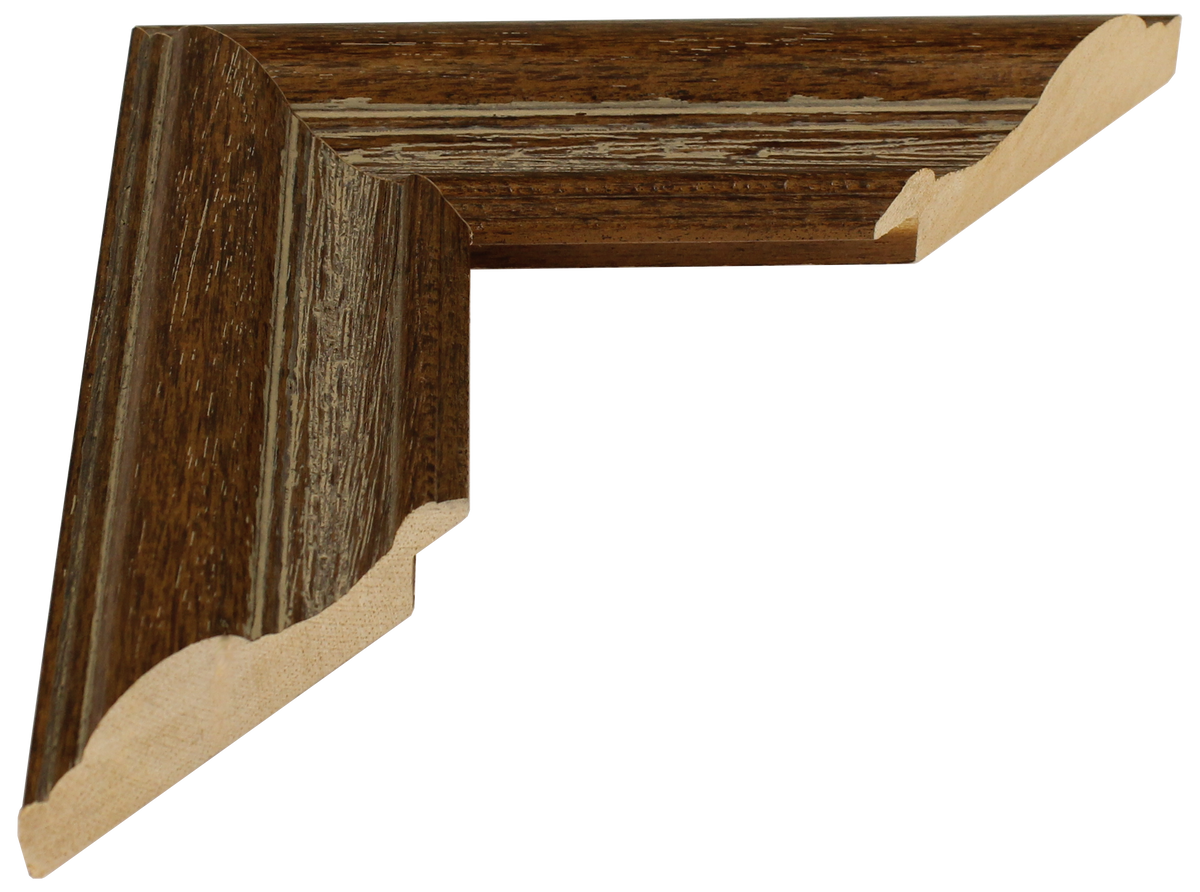 504112 - Distressed Walnut, 2", Solid Wood Moulding