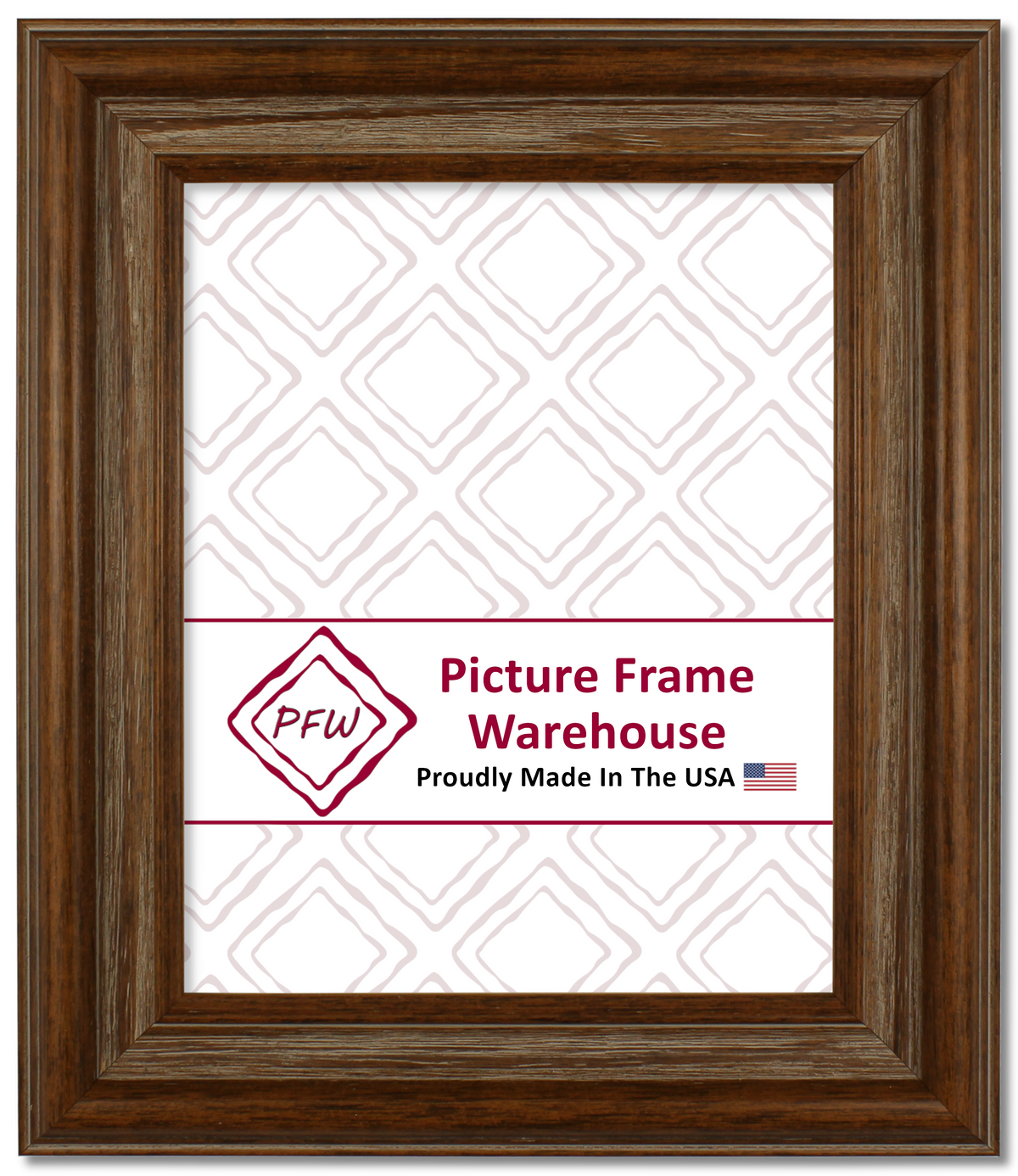 504112 - Distressed Walnut, 2", Solid Wood Ready-Made Frame
