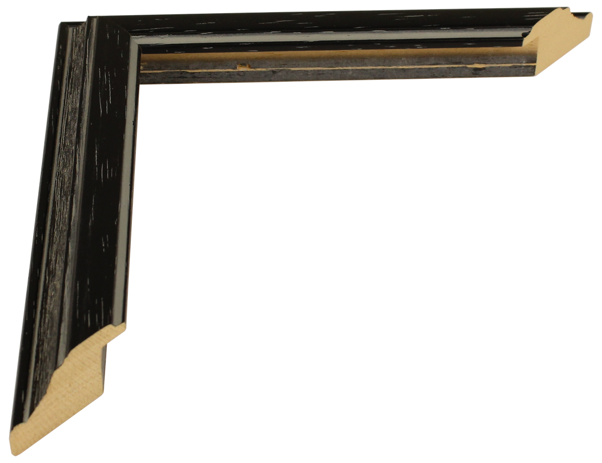 512115 - Distressed Black, 1", Solid Wood Moulding