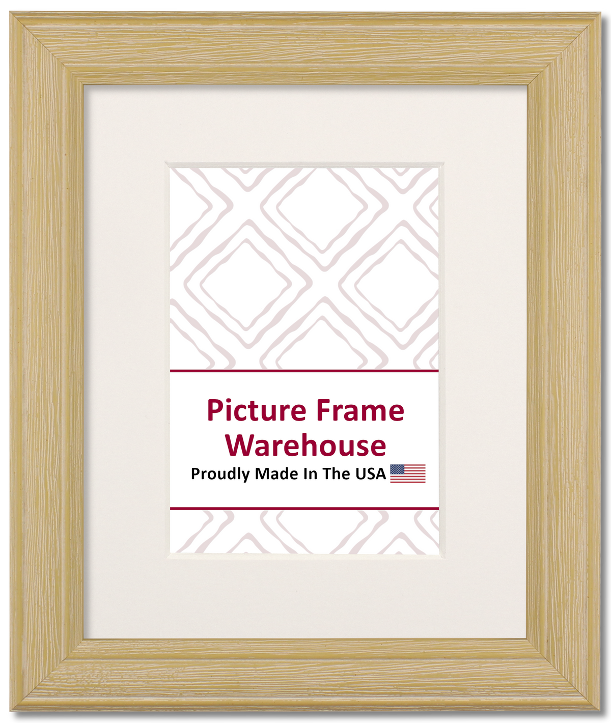 5339109 - Distressed White Wash, 1 ¼", Solid Wood Ready-Made Frame