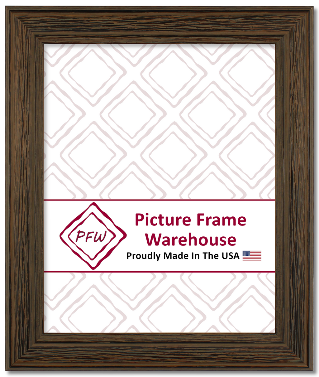 5339112 - Distressed Walnut, 1 ¼", Solid Wood Ready-Made Frame