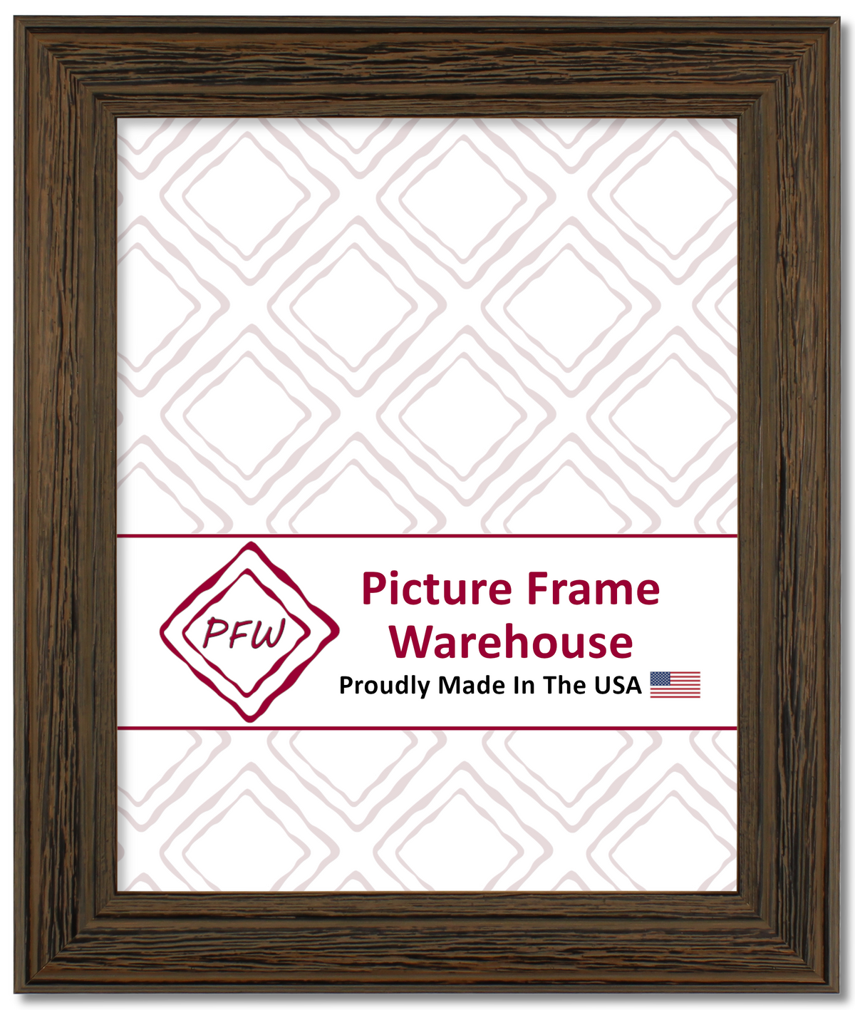 5339112 - Distressed Walnut, 1 ¼", Solid Wood Ready-Made Frame