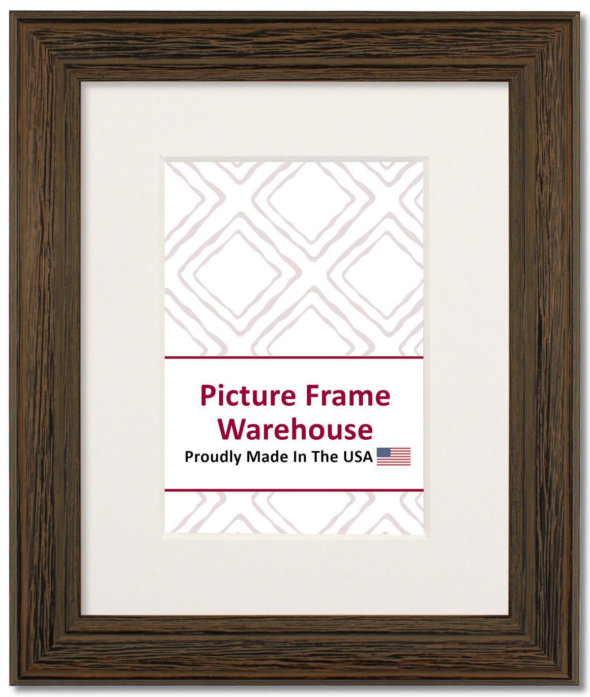 5339112 - Distressed Walnut, 1 ¼", Solid Wood Ready-Made Frame