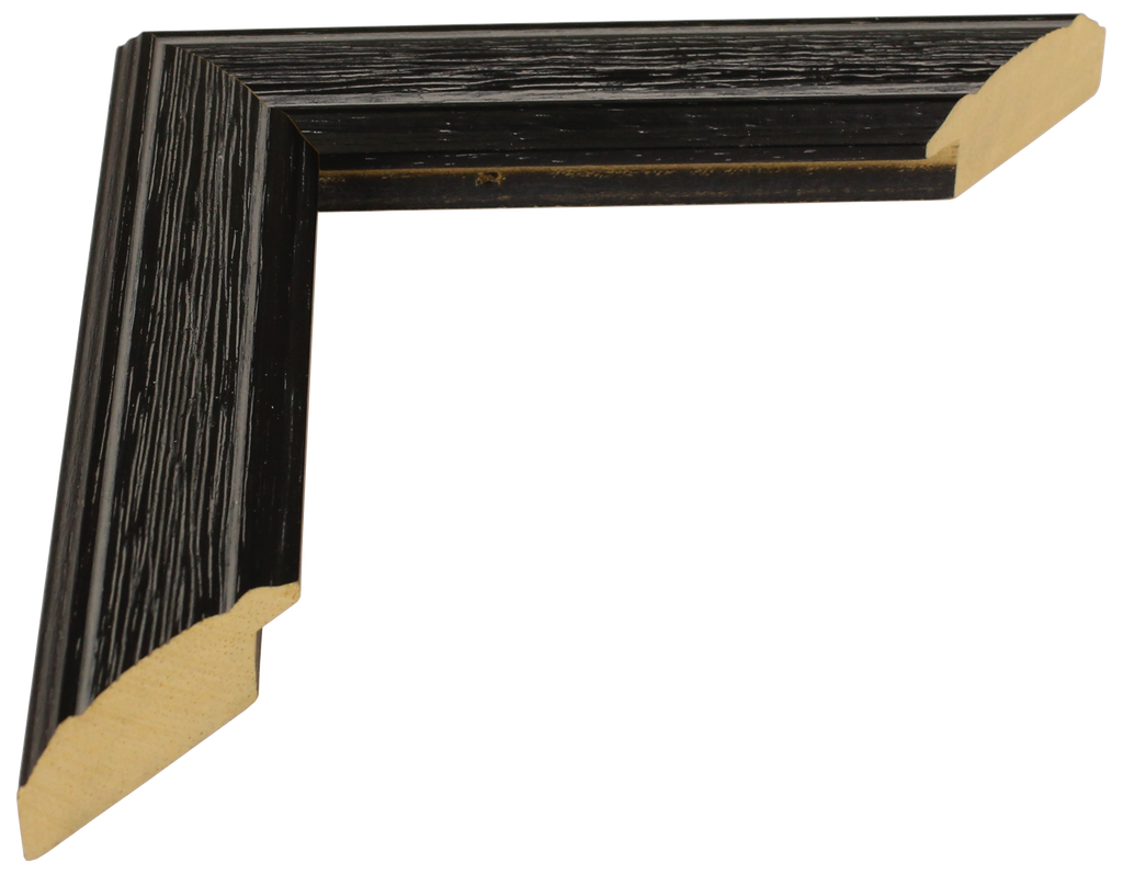 5339115 - Distressed Black, 1 ¼", Solid Wood Moulding