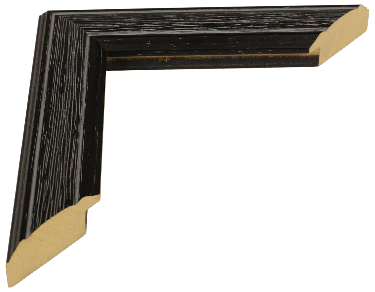 5339115 - Distressed Black, 1 ¼", Solid Wood Moulding