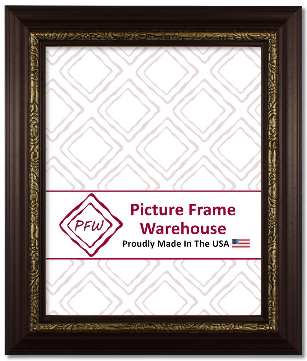 641-237 - Mahogany With Gold Embossing, 1 ½", Wood Ready-Made Frame