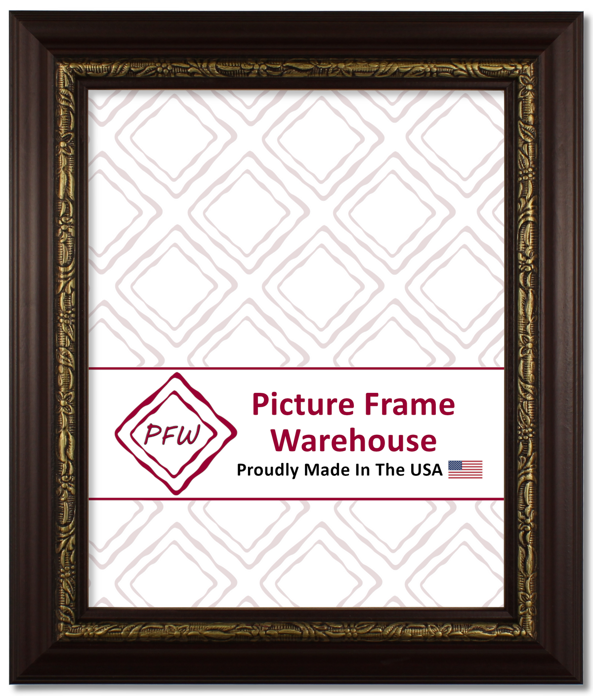 641-237 - Mahogany With Gold Embossing, 1 ½", Wood Ready-Made Frame