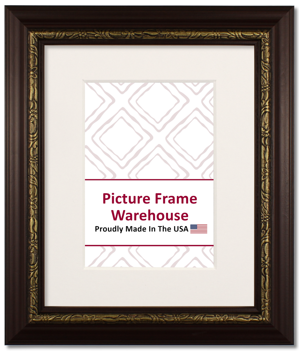 641-237 - Mahogany With Gold Embossing, 1 ½", Wood Ready-Made Frame
