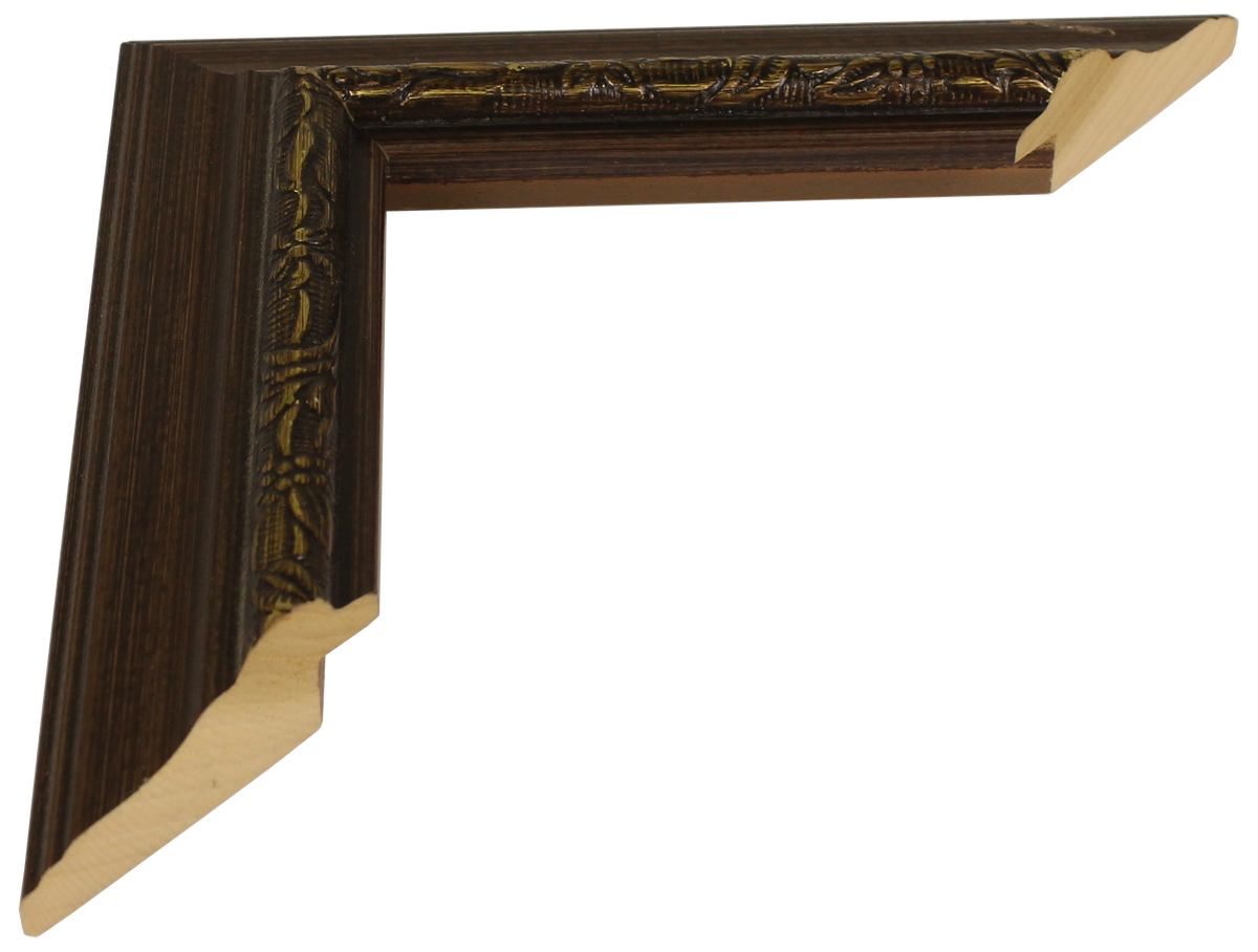 641-427 - Walnut With Gold Embossing, 1 ½", Solid Wood Moulding