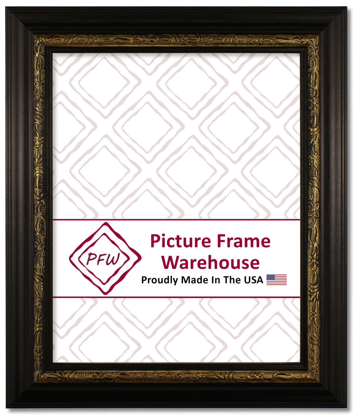 641-556 - Black With Gold Embossing, 1 ½", Wood Ready-Made Frame