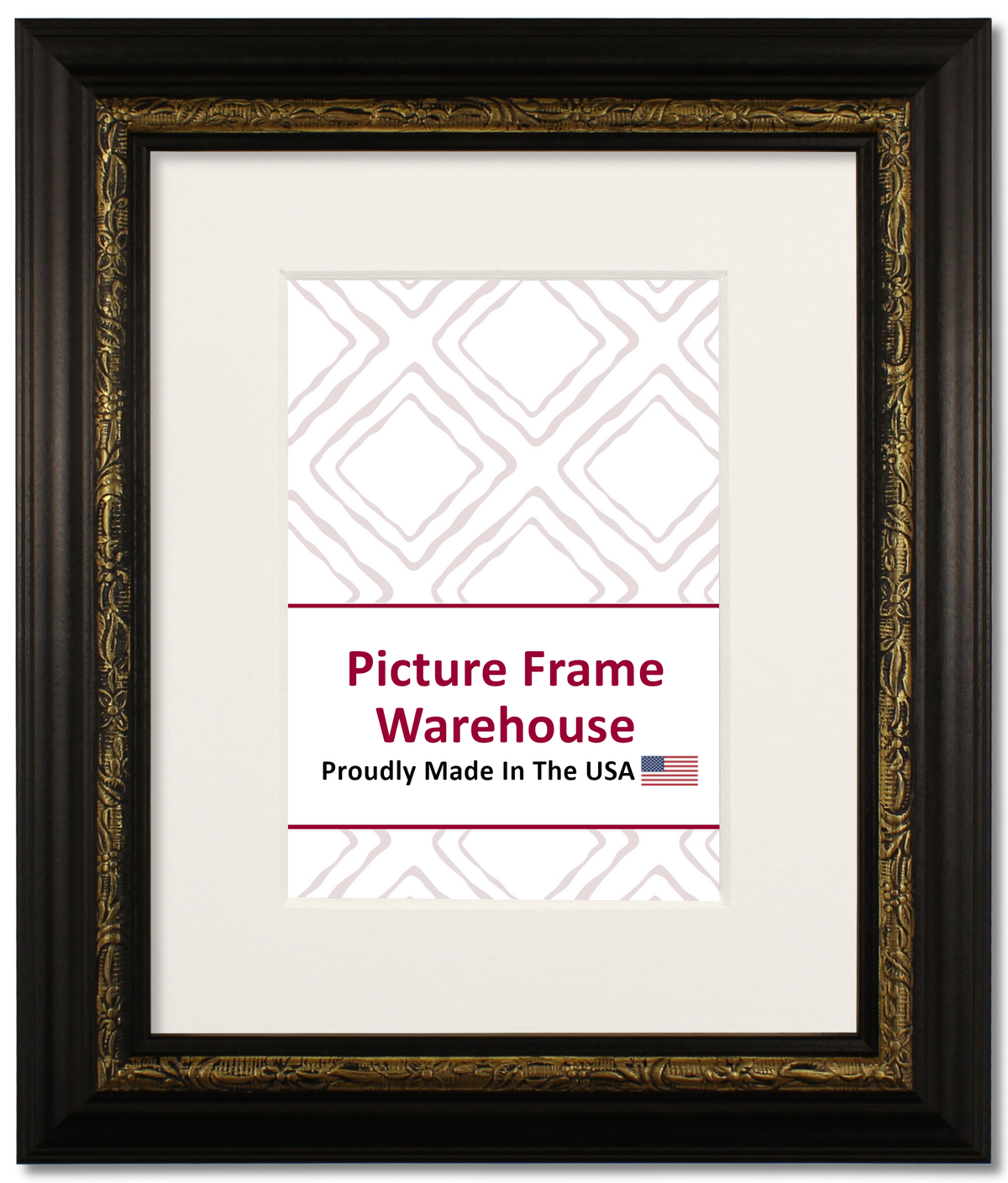 641-556 - Black With Gold Embossing, 1 ½", Wood Ready-Made Frame