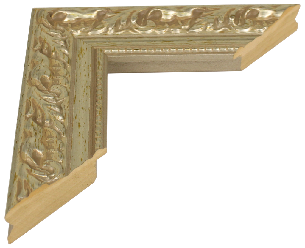 649-698 - Embossed Champagne Gold, 1 ¾", Solid Wood Moulding