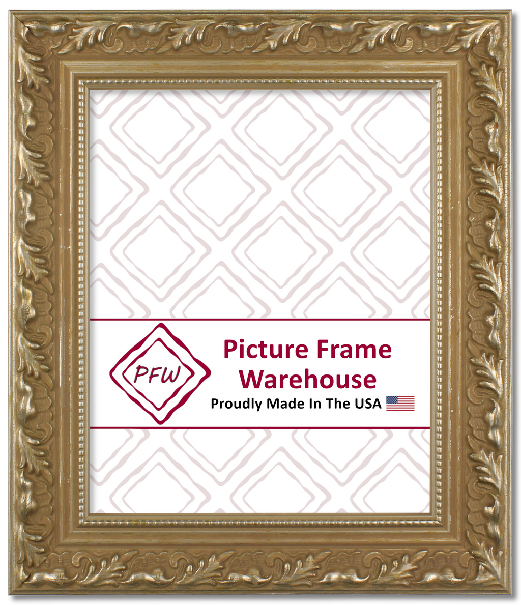 649-698 - Embossed Champagne Gold, 1 ¾", Wood Ready-Made Frame