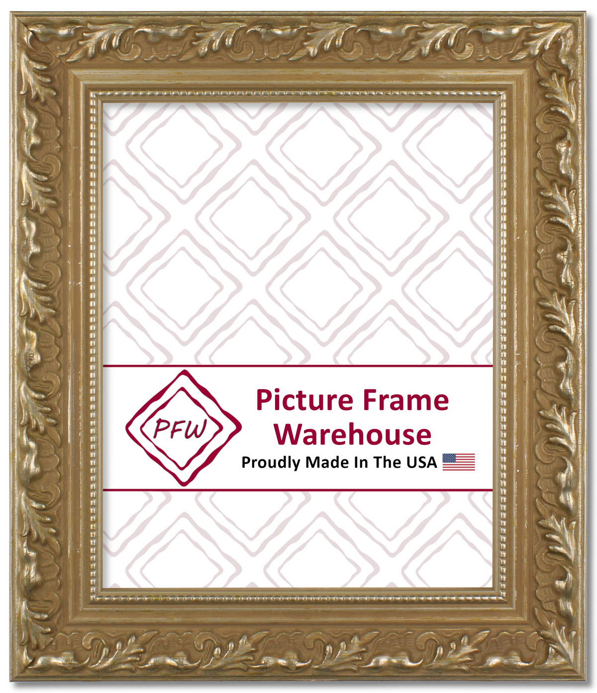 649-698 - Embossed Champagne Gold, 1 ¾", Wood Ready-Made Frame