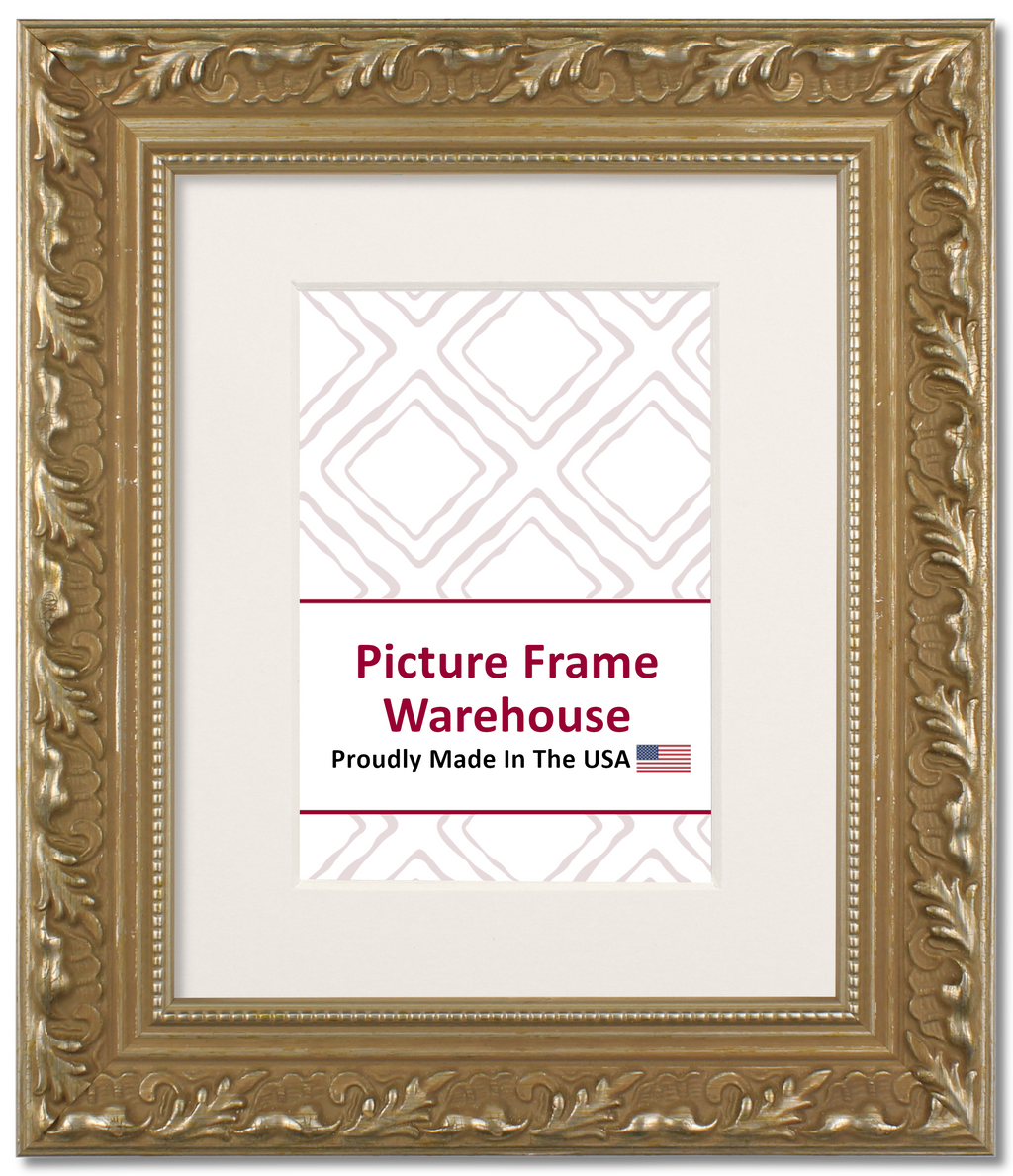 649-698 - Embossed Champagne Gold, 1 ¾", Wood Ready-Made Frame